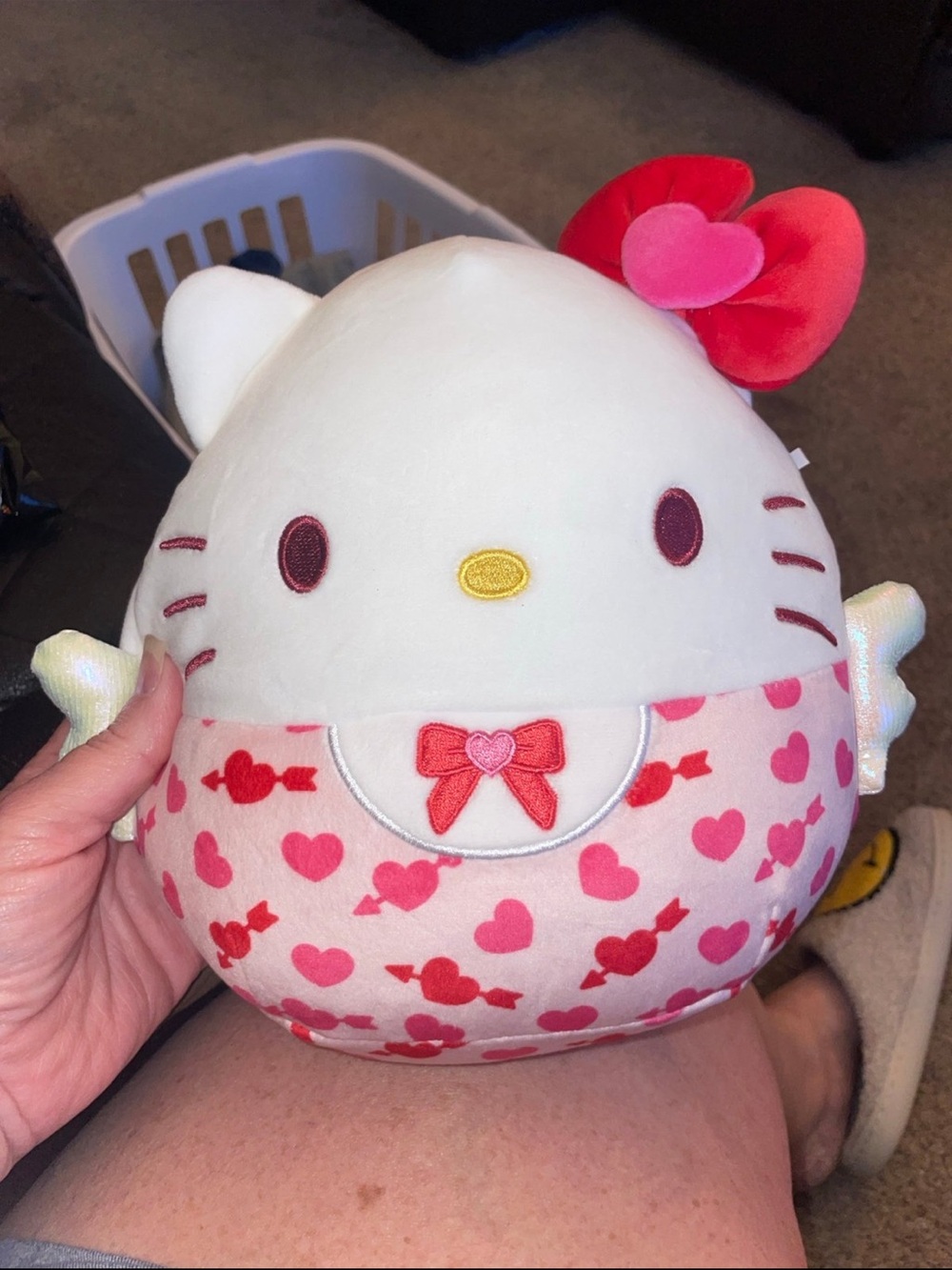 Squishmallows Hello Kitty Pink, White & Red Heart Plush